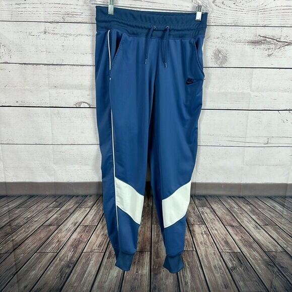 Nike Sweatpants Womens Medium Blue High Rise Heritage Track Pant Tapered Jogger - Picture 1 of 11